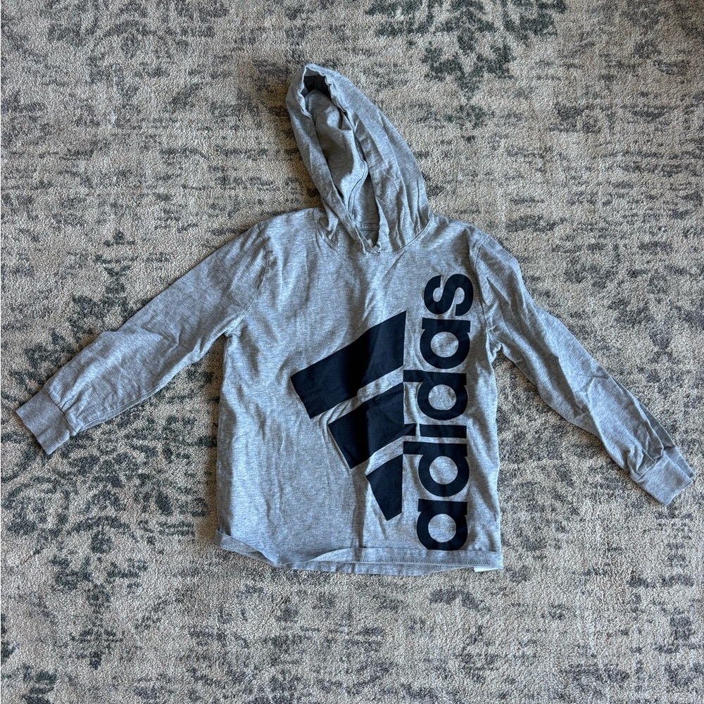 Adidas kids Heather Gray Pullover Hoodie